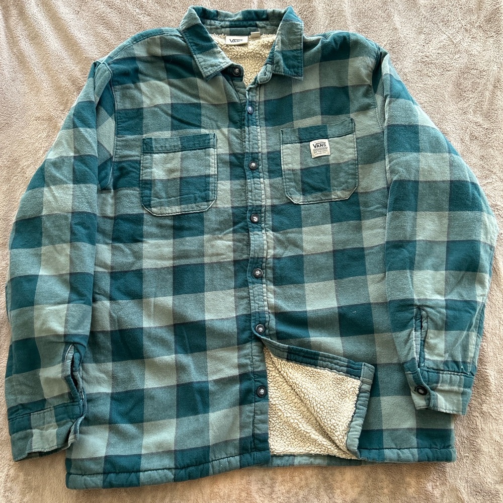 Vans Men’s Sherpa-Lined Flannel Jacket – Size XL